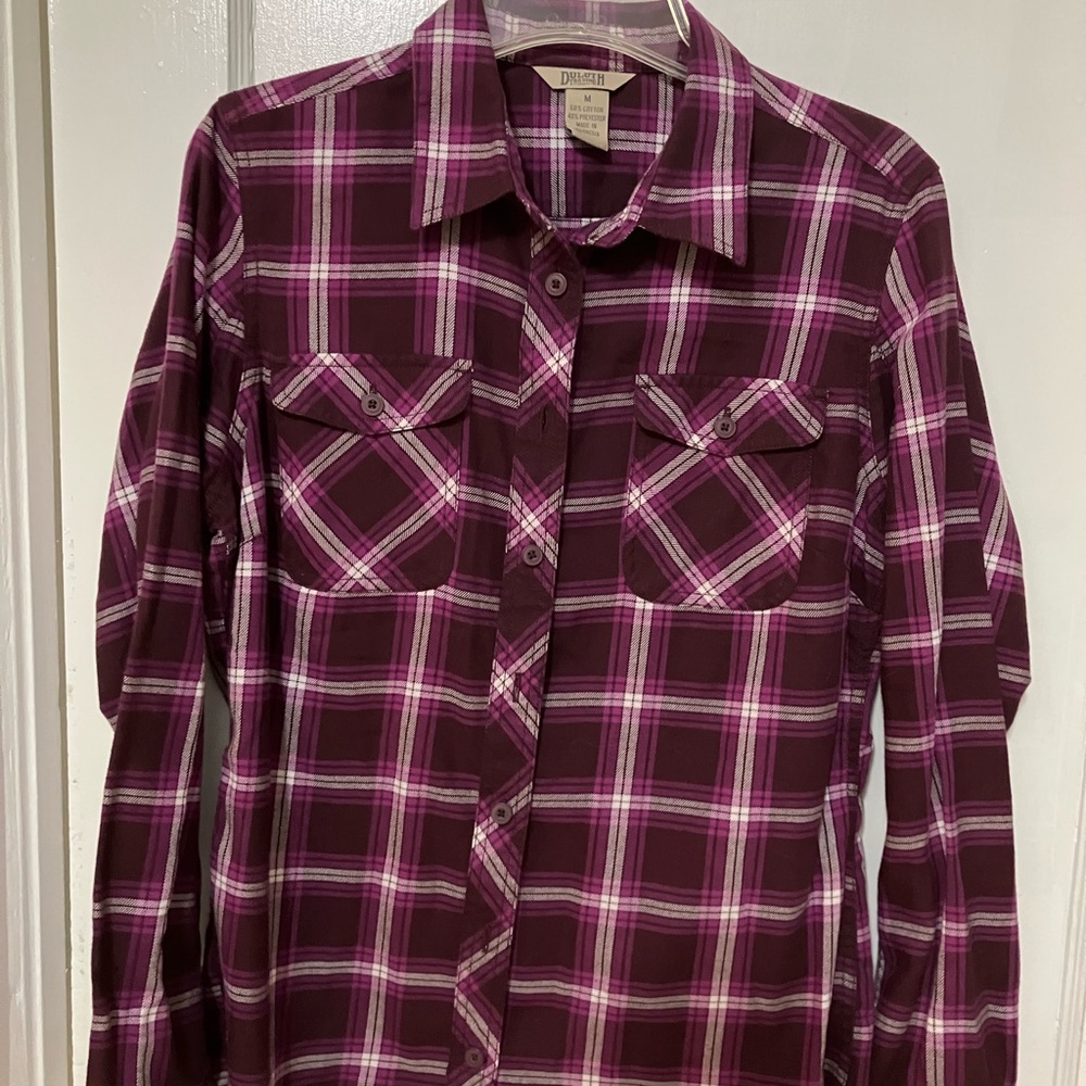 Duluth Trading Co Women’s Purple Flannel Shirt Size Medium